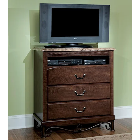 TV Chest with Faux Granite Top